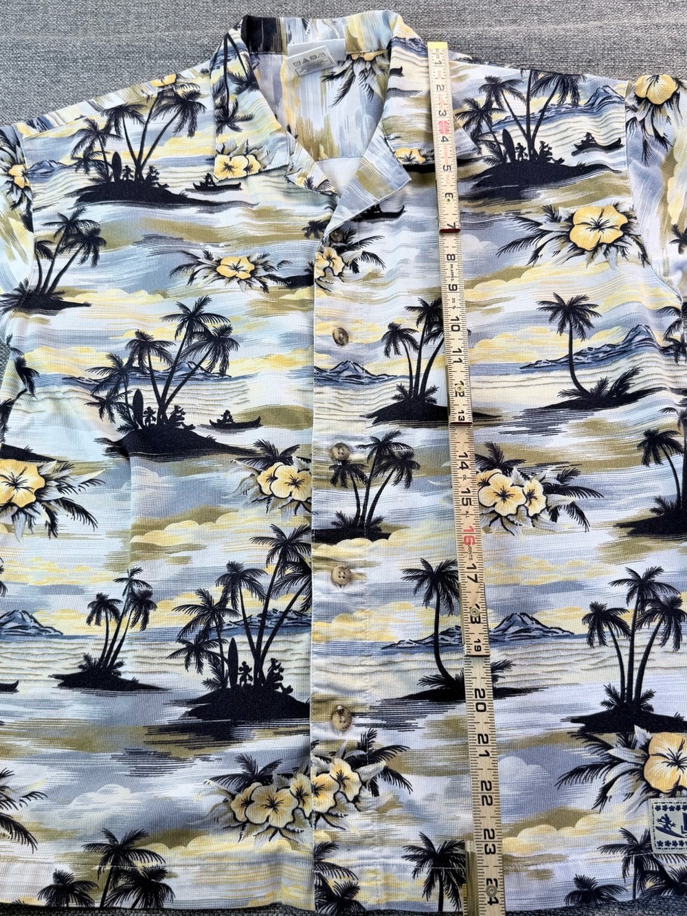 Boys Short-Sleeve Hawaiian Shirt - Light Blue & Yellow Tropical Print - Picture 4 of 14
